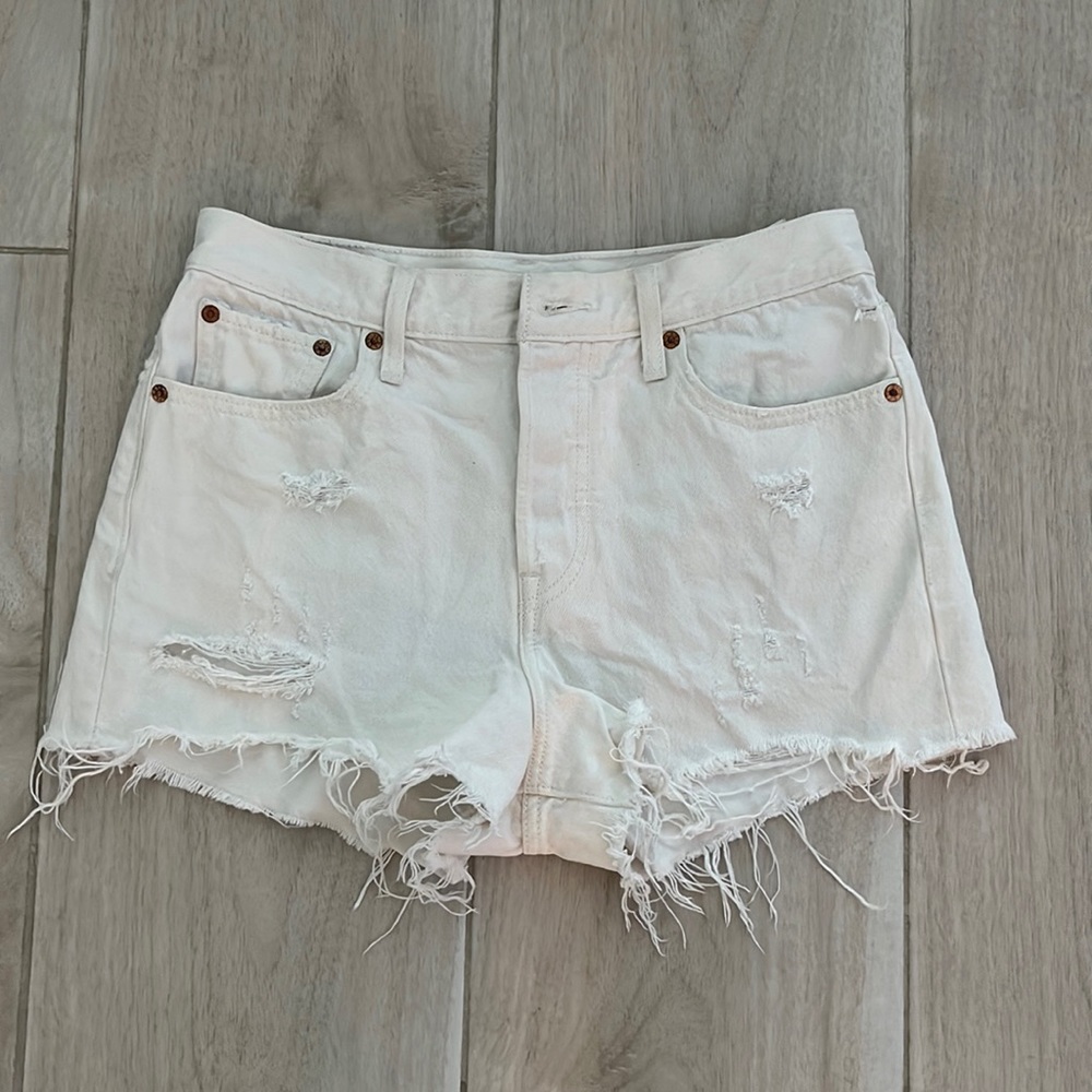 Levi’s 501 White Denim Cutoff Shorts